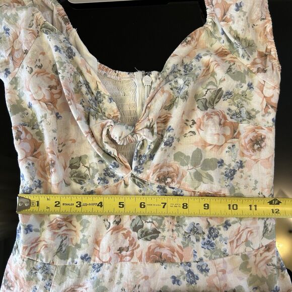 Abercrombie & Fitch Mini Dress Womens Cream Multicolor Floral Cottagecore XS - Picture 7 of 7